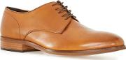 Brown  Tan Leather Derby Shoes