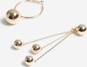 Asymmetric Ball Drop Earrings