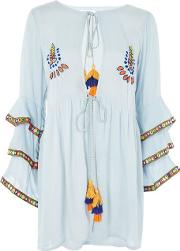 Womens Embroidered Flared Tunic By