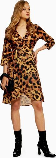 Lorella Leopard Print Wrap Dress
