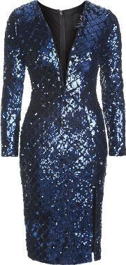 womens long sleeve textured sequin dress by