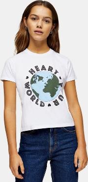 Petite Considered Organic Cotton Heart Your World T Shirt