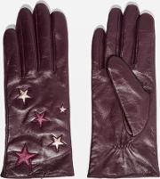 Womens Metallic Star Gloves 