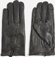 Womens Stitched Leather Gloves 