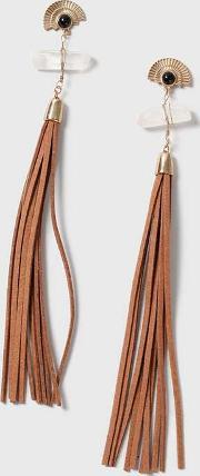 Womens Tassel And Shard Drop Earrings