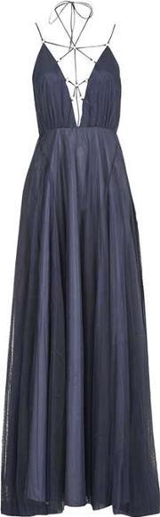 womens tulle laceup maxi dress