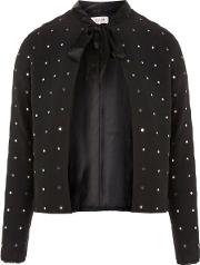 'busy Earning' Mirror Work Textured Jacket