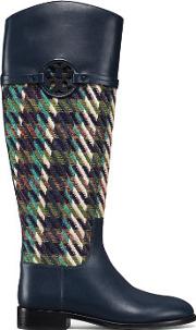 Tory Burch Miller Riding Boots, Tweed 