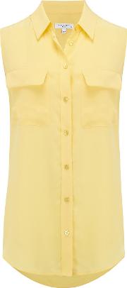 Sleeveless Slim Signature Shirt In Canary Yellow 