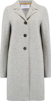 Boxy Coat In Grey Mouline 