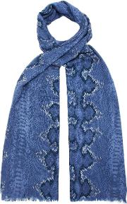 Signature Scarf In Bluebell Python 