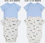Babies Newborn Short Sleeved Bodysuit Two Pack 
