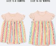 Babies Newborn Striped Short Sleeved All In One Outfit 