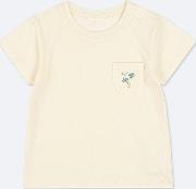 Babies Toddler Embroidered Pocket Crew Neck T Shirt 