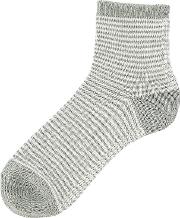 Men Narrow Striped Ankle Socks Gray