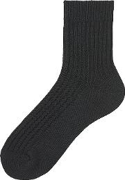 Men Rib Ankle Socks Black No Control