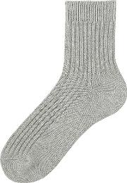 Men Rib Ankle Socks Gray No Control