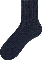 Men Rib Ankle Socks Navy No Control