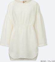 Women Hana Tajima Premium Linen Embroidered Long Sleeved Tunic 