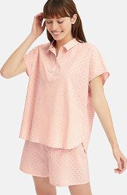Women Soft Stretch Dotted Short Sleeve Pyjamas 