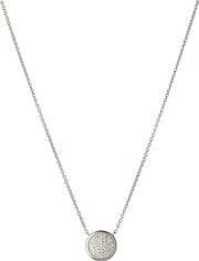 Essentials Sterling Silver And Pave Round Necklace