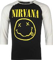 Nirvana Raglan T Shirt Mens