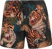 All Over Tiger Print Swim Shorts