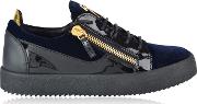 May Velvet Panel Low Top Trainers