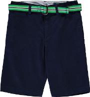 Junior Boys Belted Chino Shorts