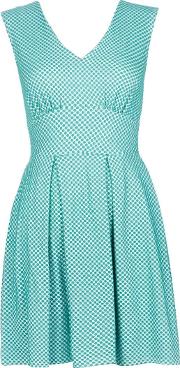Closet Mint Polka Dot Pleated Dress 