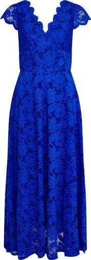 Jolie Moi Royal Blue Lace Maxi Dress 