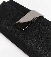 Black Soft Flap Clutch Bag 