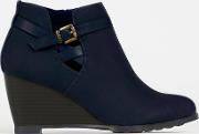 Buckle Wedge Ankle Boot 