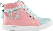 Girls Pink Hi Top Trainers 18 Months 6 Years 