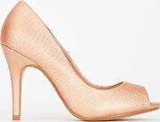 Pink Peep Toe Court Shoe 