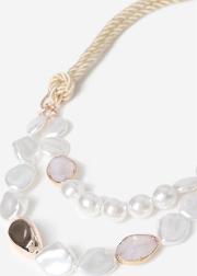 Rose Gold Pearl And Stone Necklace 