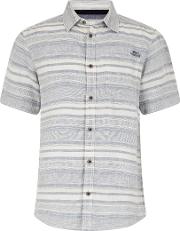 Cyrus Short Sleeve Stripe Linen Shirt