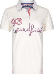 Kendrick Graphic Print Polo Shirt Light Cream Size 18